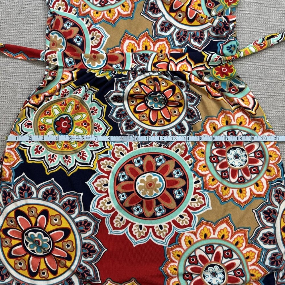 Zattcas Womens Size L Multicolor Mandala Print Sleeveless Belted Maxi Dress Boho - Picture 10 of 12